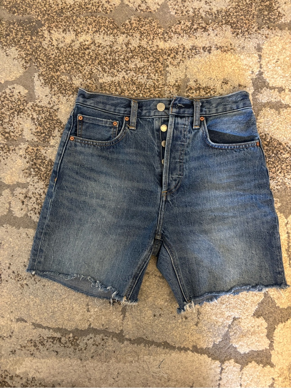 Denim Forum Mid-Length Denim Shorts - Light Blue